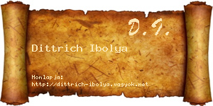 Dittrich Ibolya névjegykártya
