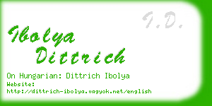 ibolya dittrich business card